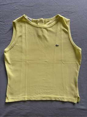 Vintage Lacoste Acid Green Cropped Tank Top Size 40 - small
